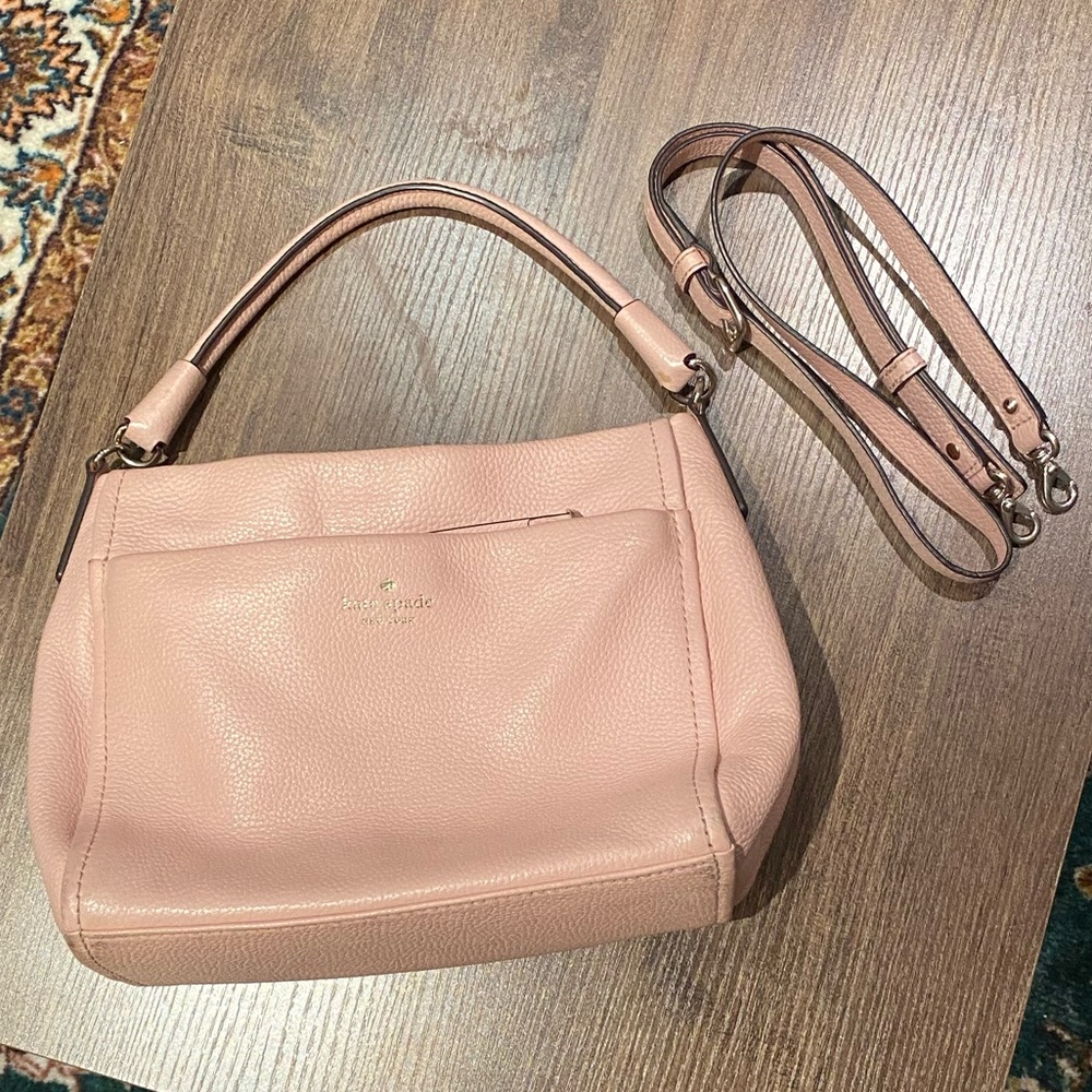 kate spade Blush Pink Leather Shoulder Bag with Detachable Strap